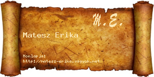 Matesz Erika névjegykártya